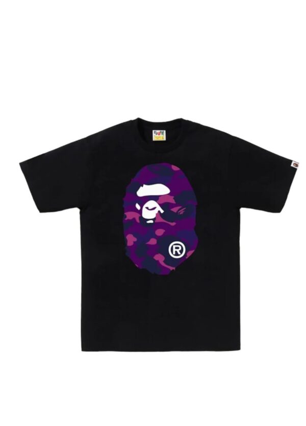 Camiseta BAPE Color Camo Big Ape Head en negro/violeta