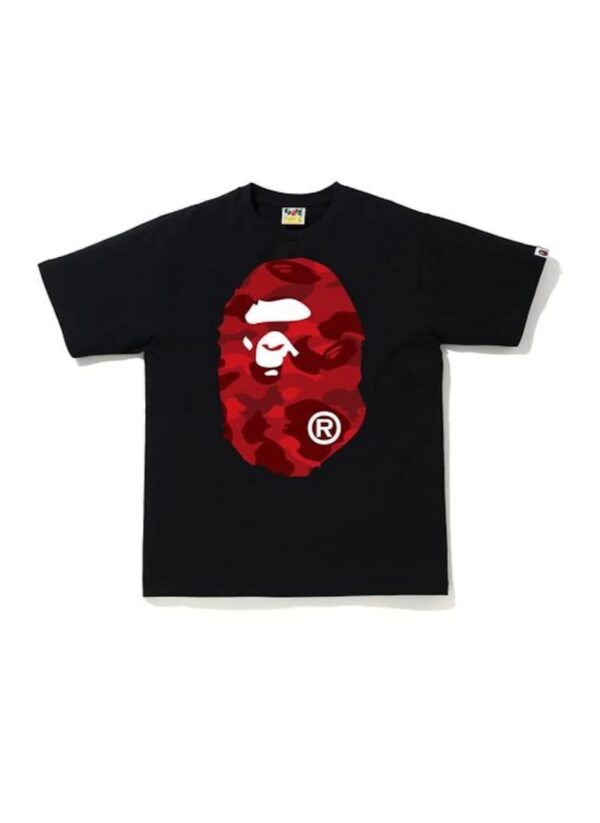 Camiseta Bape Color Camo Big Ape Head en negro/rojo